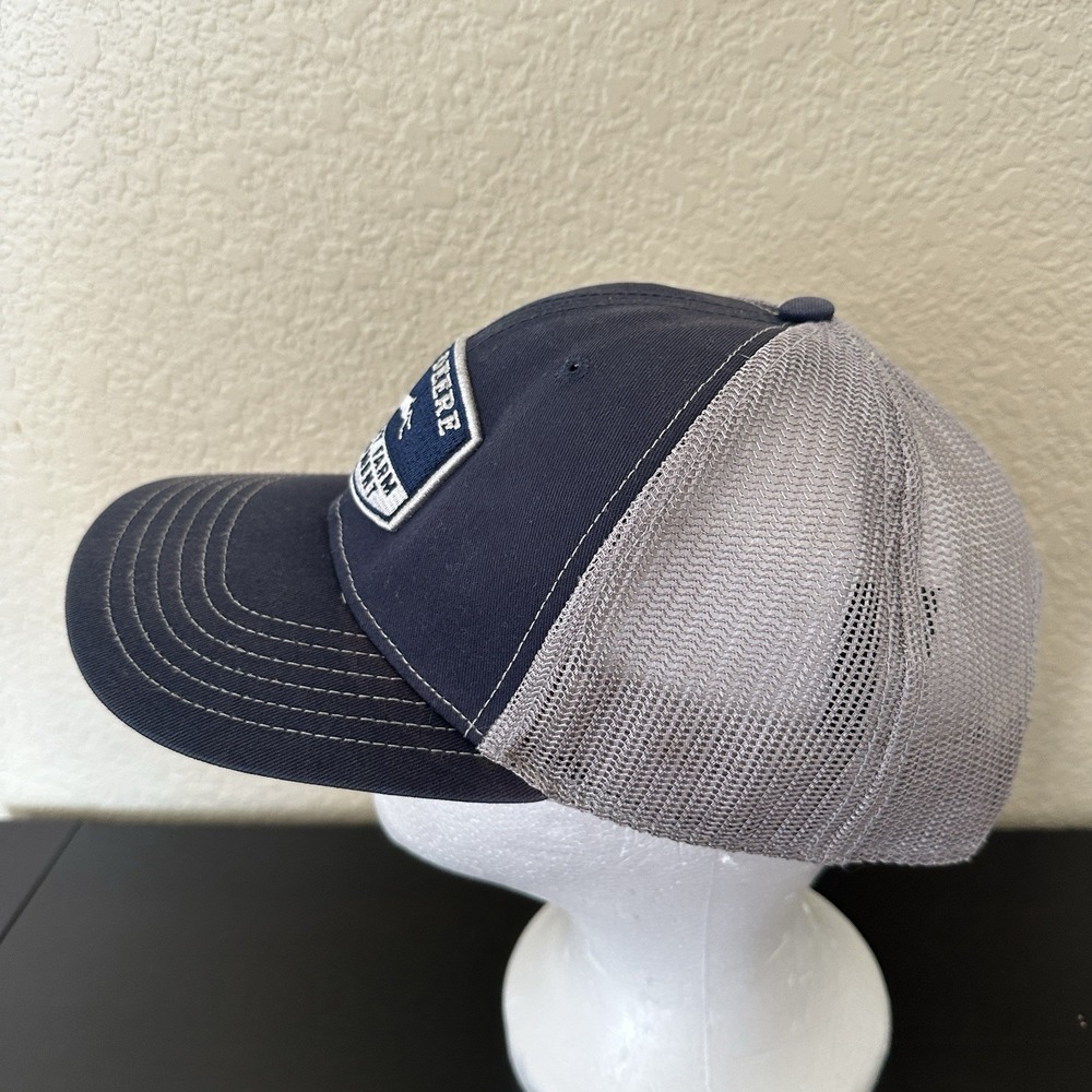 John Deere Men's Snapback Mesh Back Hat Blue Gray Embroidered Retro Logo - Picture 3 of 9
